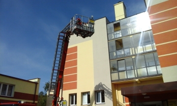 Pożar na 3. pietrze w DPS Mielno - ćwiczenia
